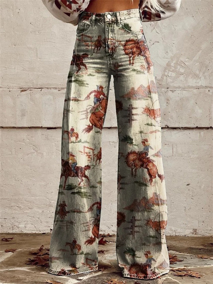 Penelope™ | Vintage Printed Wide Leg Pants