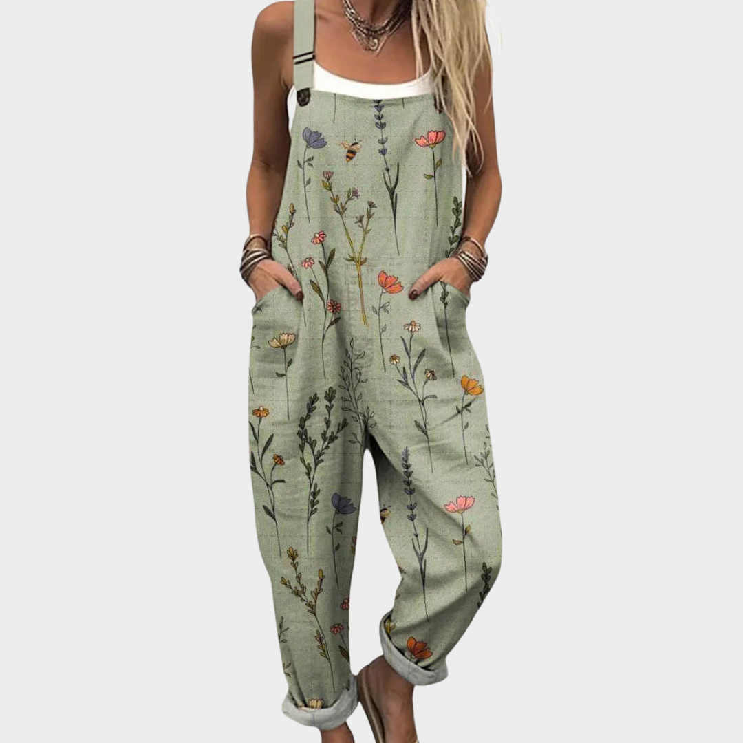 Comfortable Printed Jumpsuit with Wide Legs