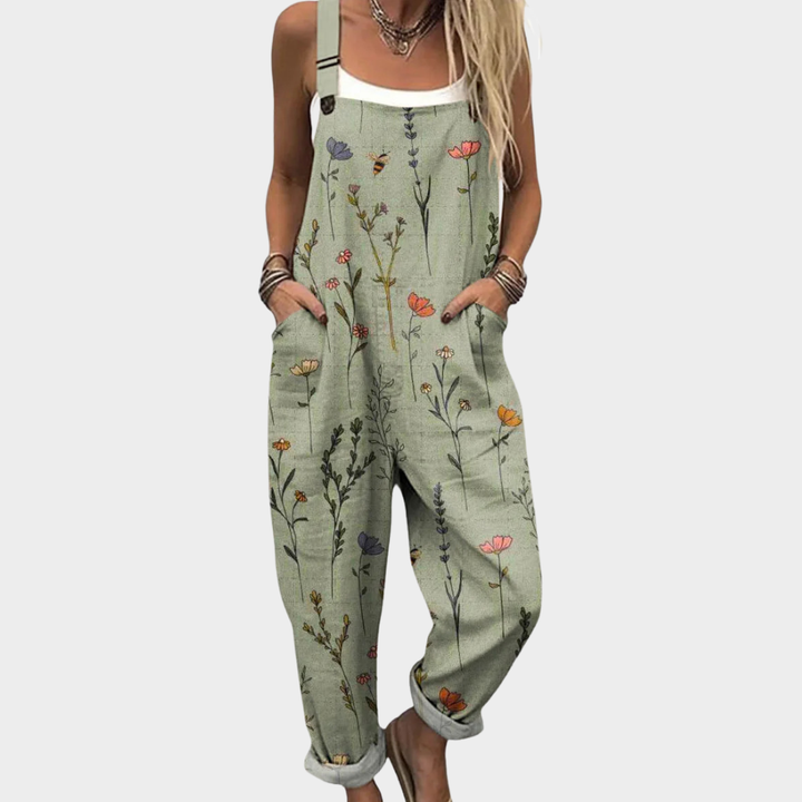Comfortable Printed Jumpsuit with Wide Legs