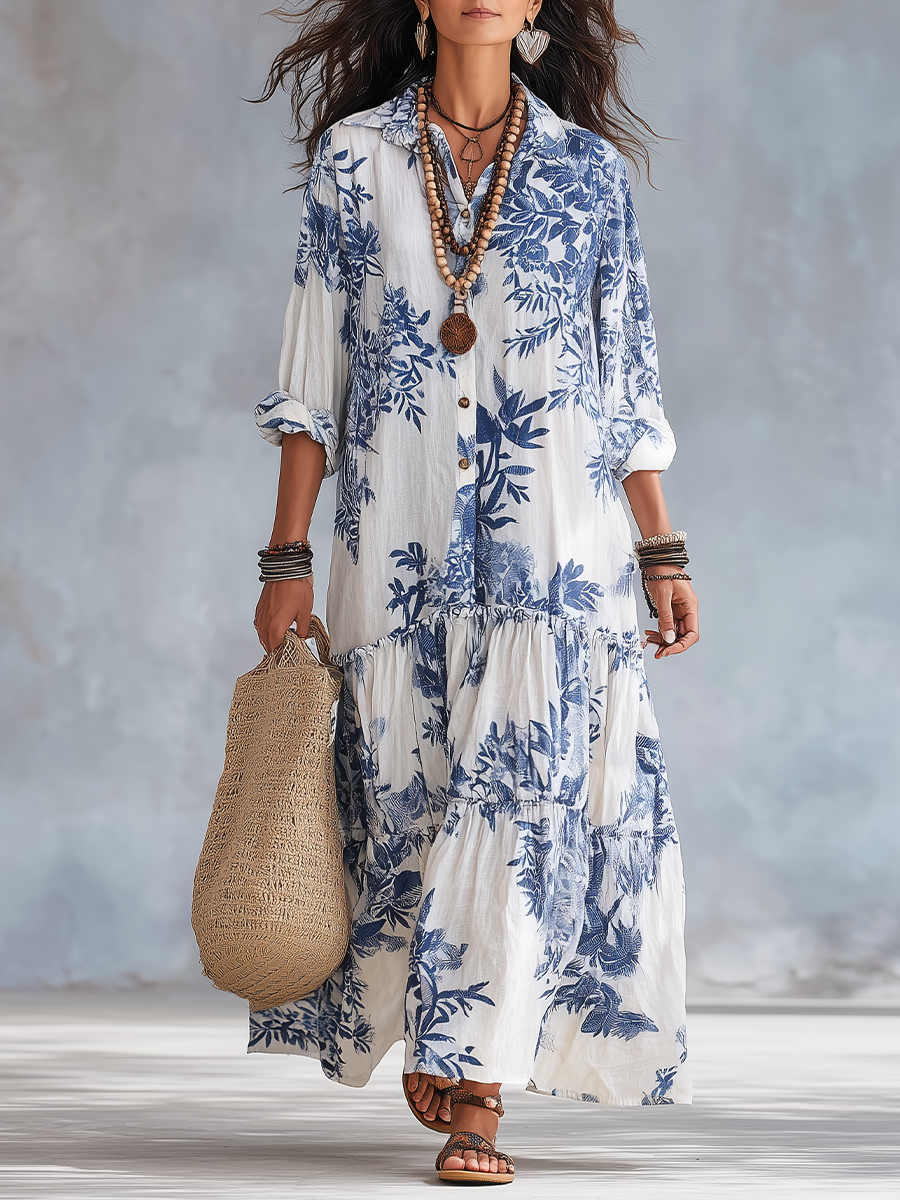 Pauline™ | Maxi Floral Dress & Lightweight