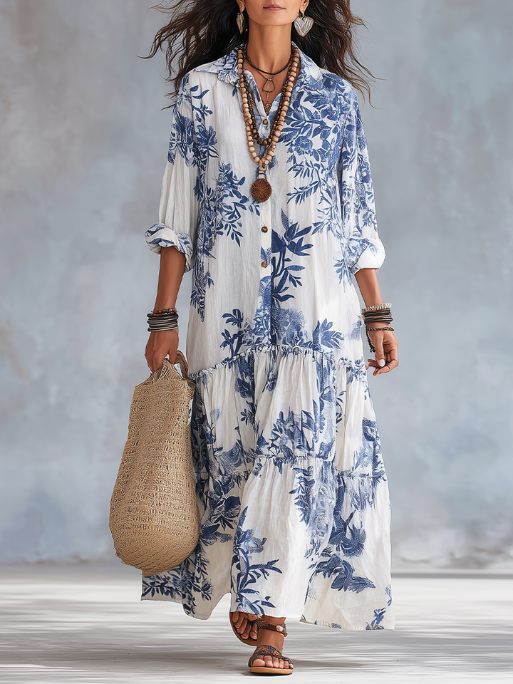 Pauline™ | Maxi Floral Dress & Lightweight