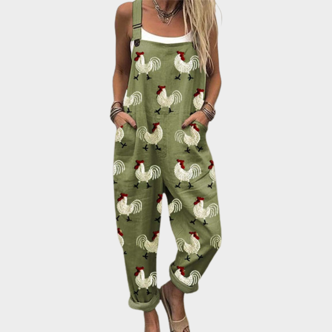 Clara | Printed Wide-Leg Jumpsuit with Adjustable Straps