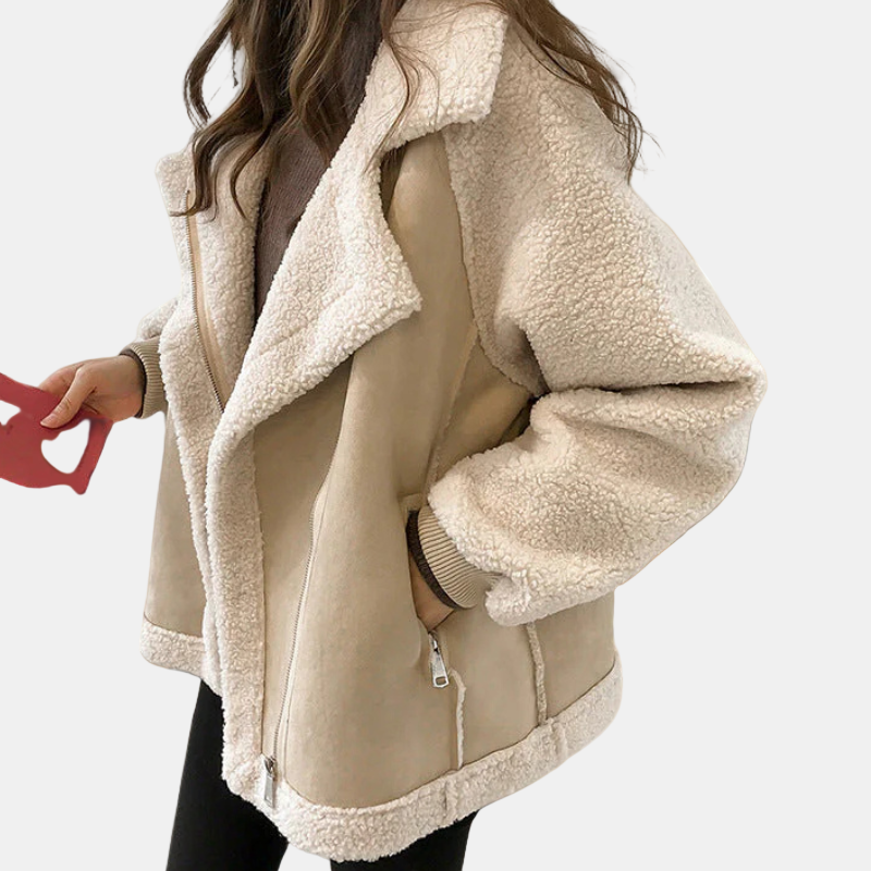 Genevieve | Zip-Up Faux Fur Jacket