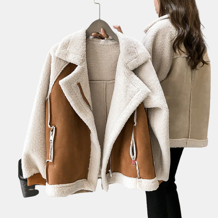 Genevieve | Zip-Up Faux Fur Jacket