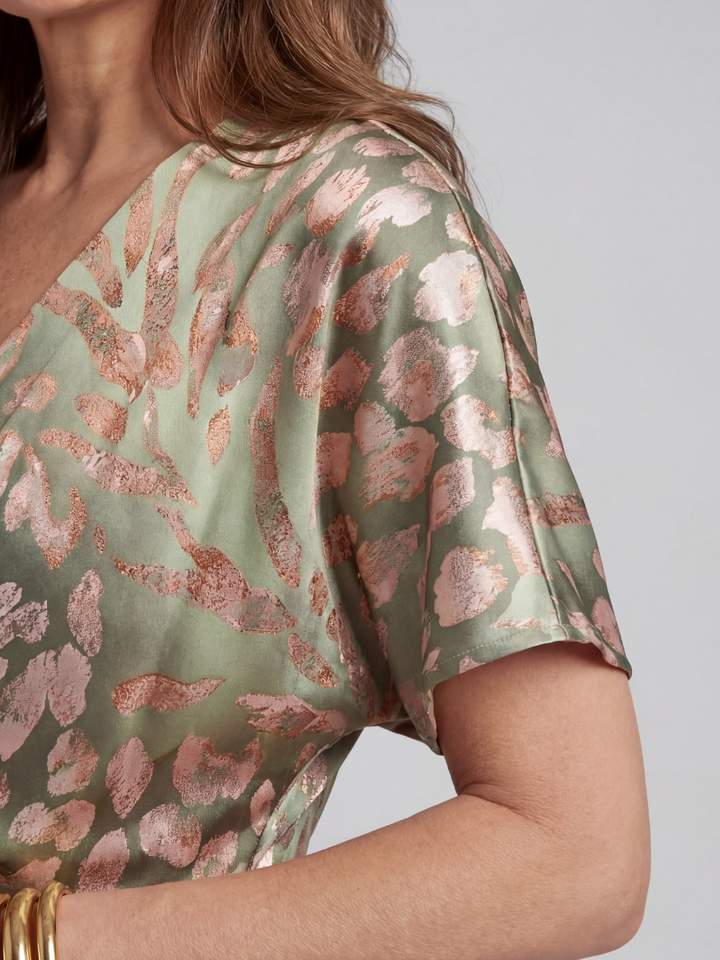 Vivette | Twisted Waist Dress with Abstract Print