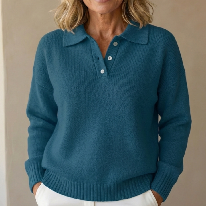 Herra – Soft and Comfortable Polo Sweater for Winter, Elegant and Easy to Wear