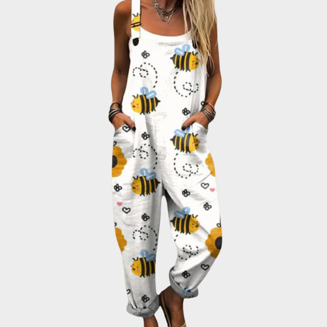 Loose Fit Printed Overalls