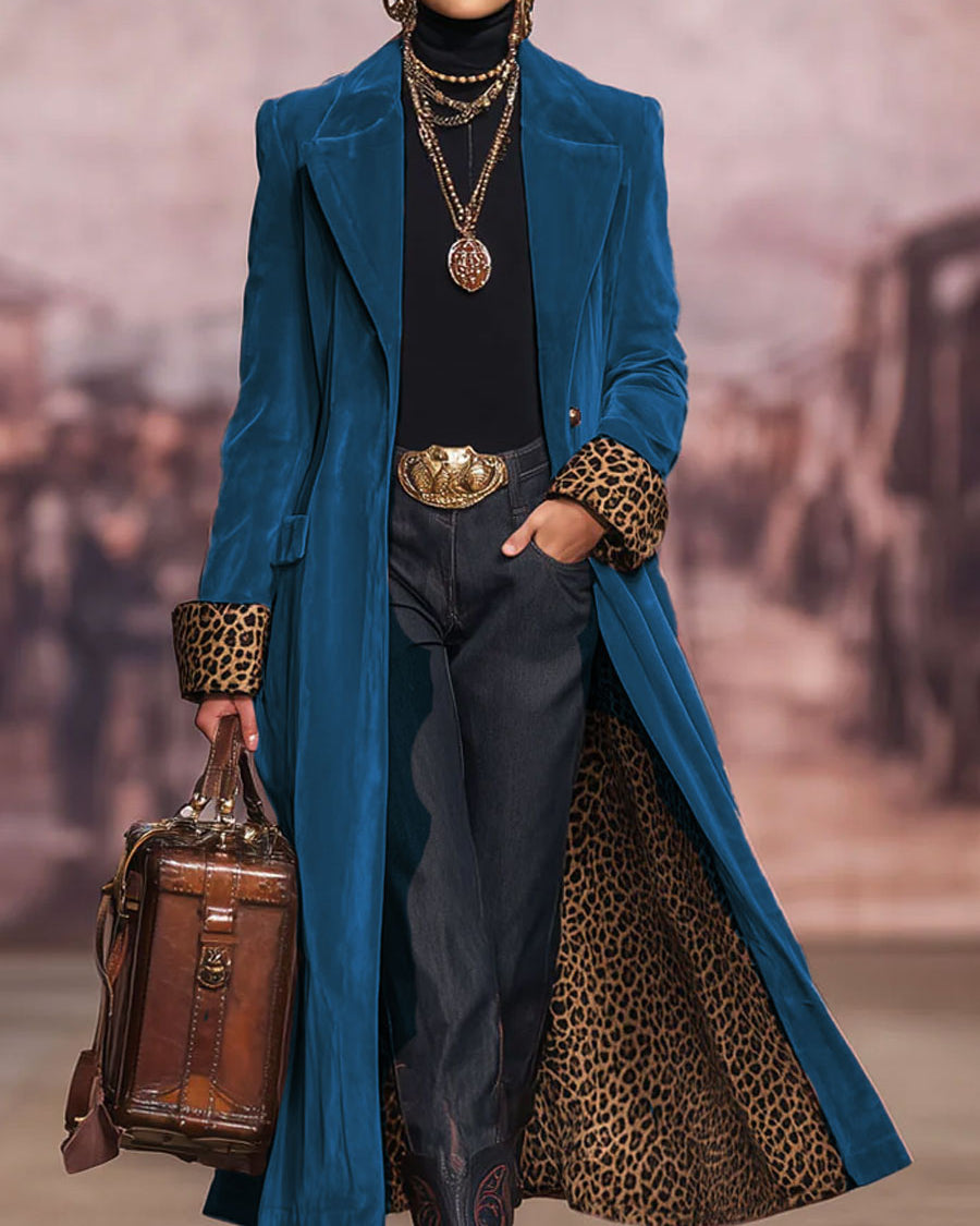 Arabella - Longline Tailored Velvet-Effect Coat