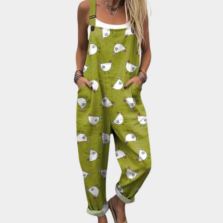 Wide-Leg Printed Jumpsuit