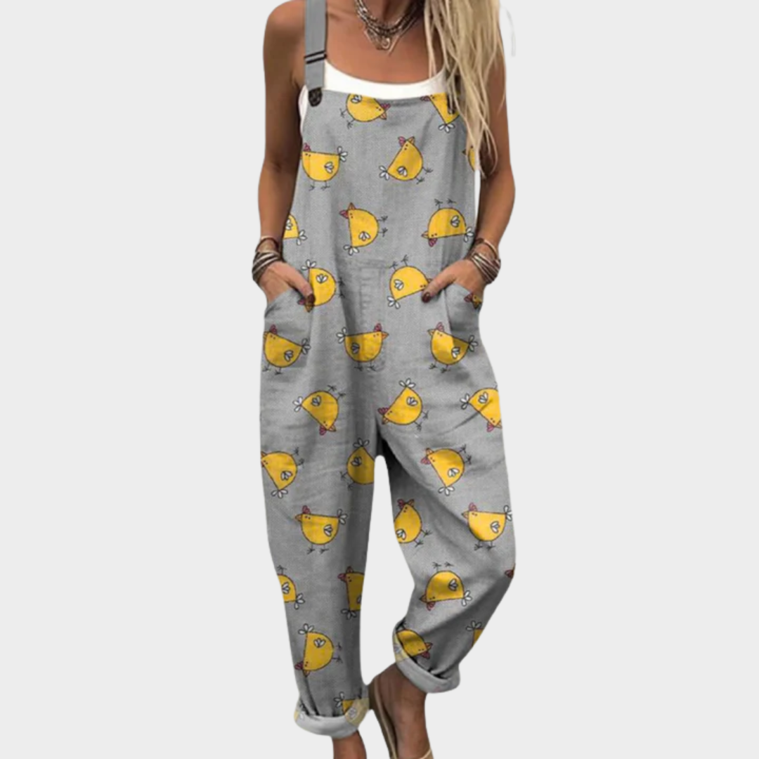 Wide-Leg Printed Jumpsuit
