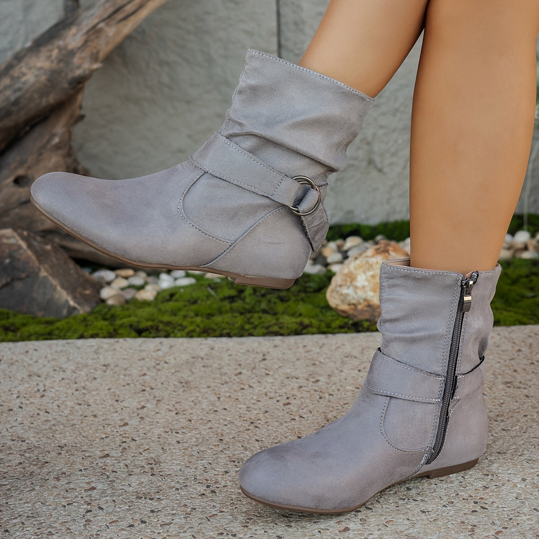 Mavis™ | Buckle-Detail Comfort Ankle Boots