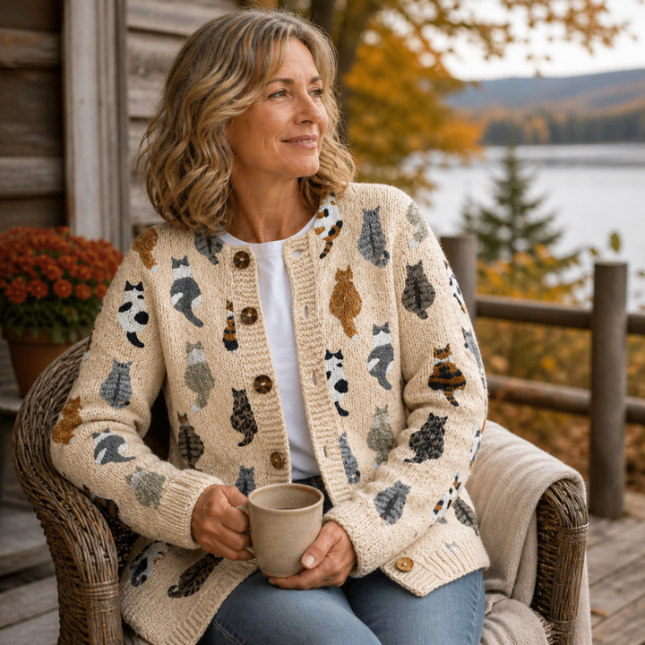 Marilyn | Cat Pattern Cardigan
