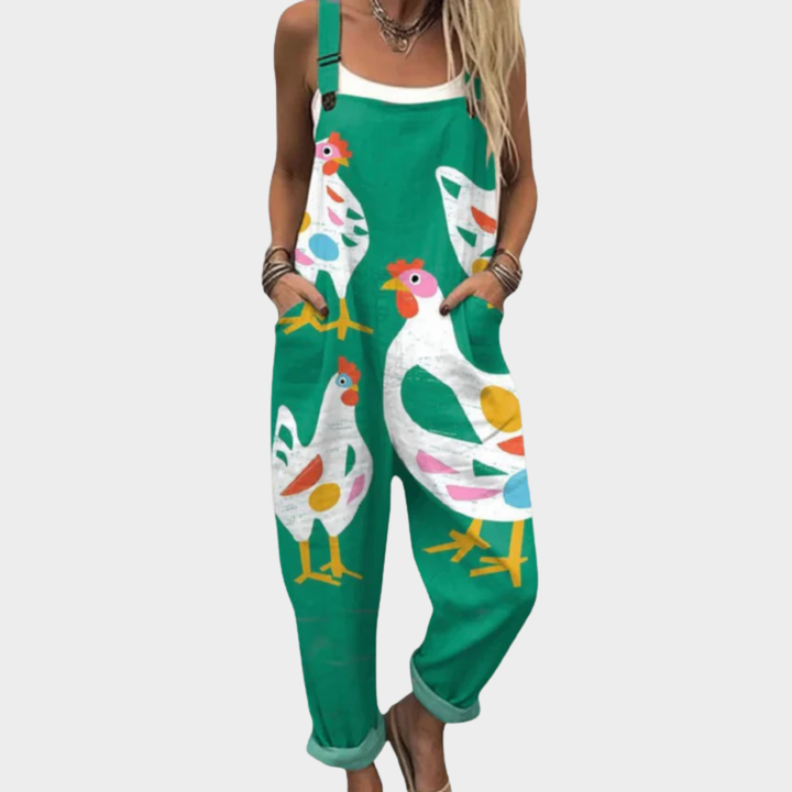 Comfort | Wide-Leg Printed Overalls