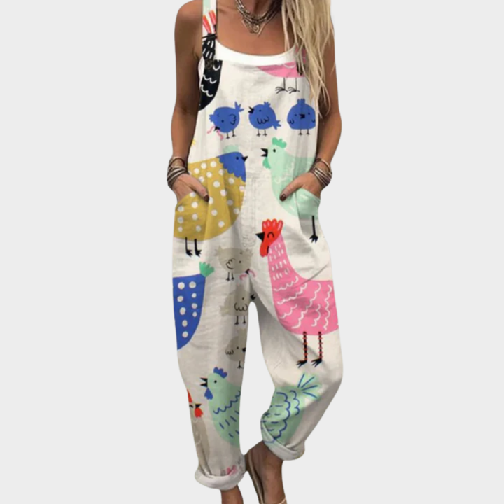 Clara | Loose-Fitting Printed Jumpsuit with Wide Legs