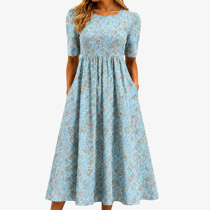Poppy | Maxi dress with mosaic pattern and pockets