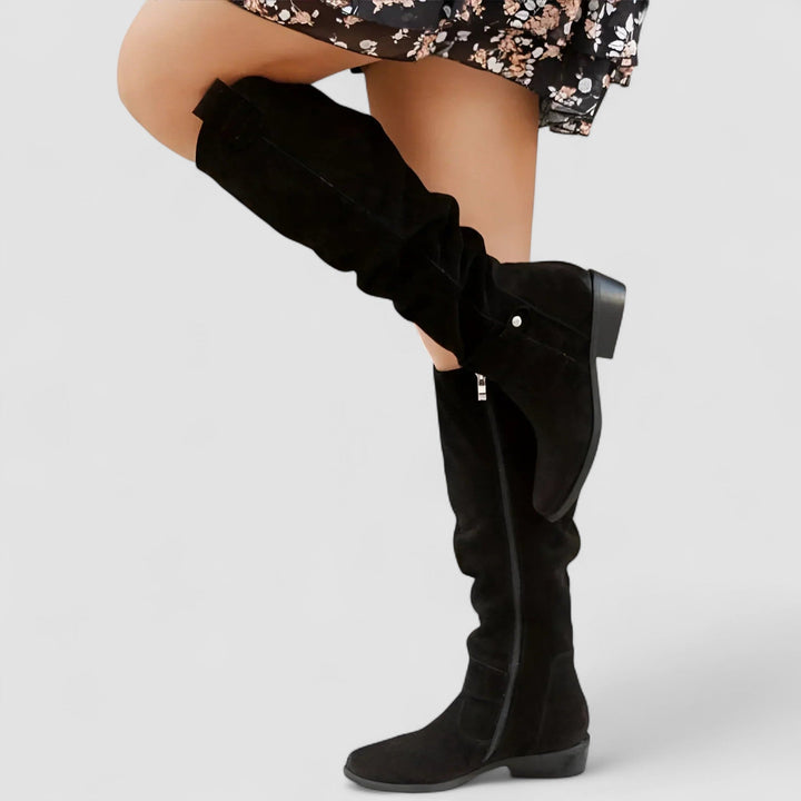 Charlie | Knee-High Low Heel Boots