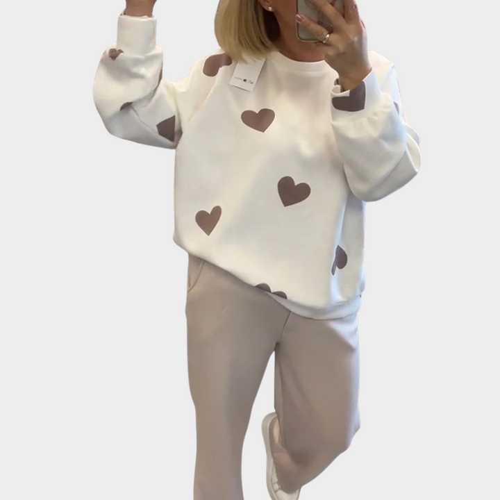 Soren | Cotton Blend Sweater with Hearts