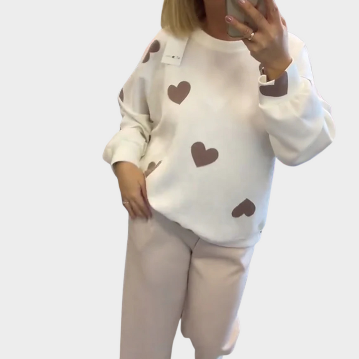 Soren | Cotton Blend Sweater with Hearts