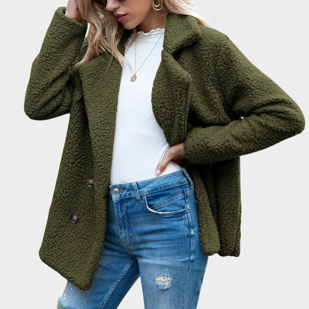 Delphine | Teddy Coat with Collar