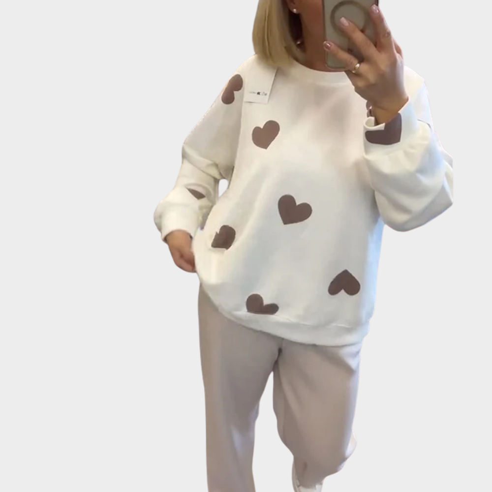 Soren | Cotton Blend Sweater with Hearts