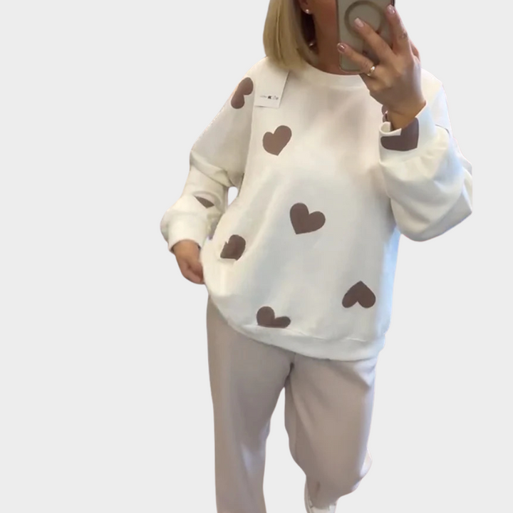 Soren | Cotton Blend Sweater with Hearts