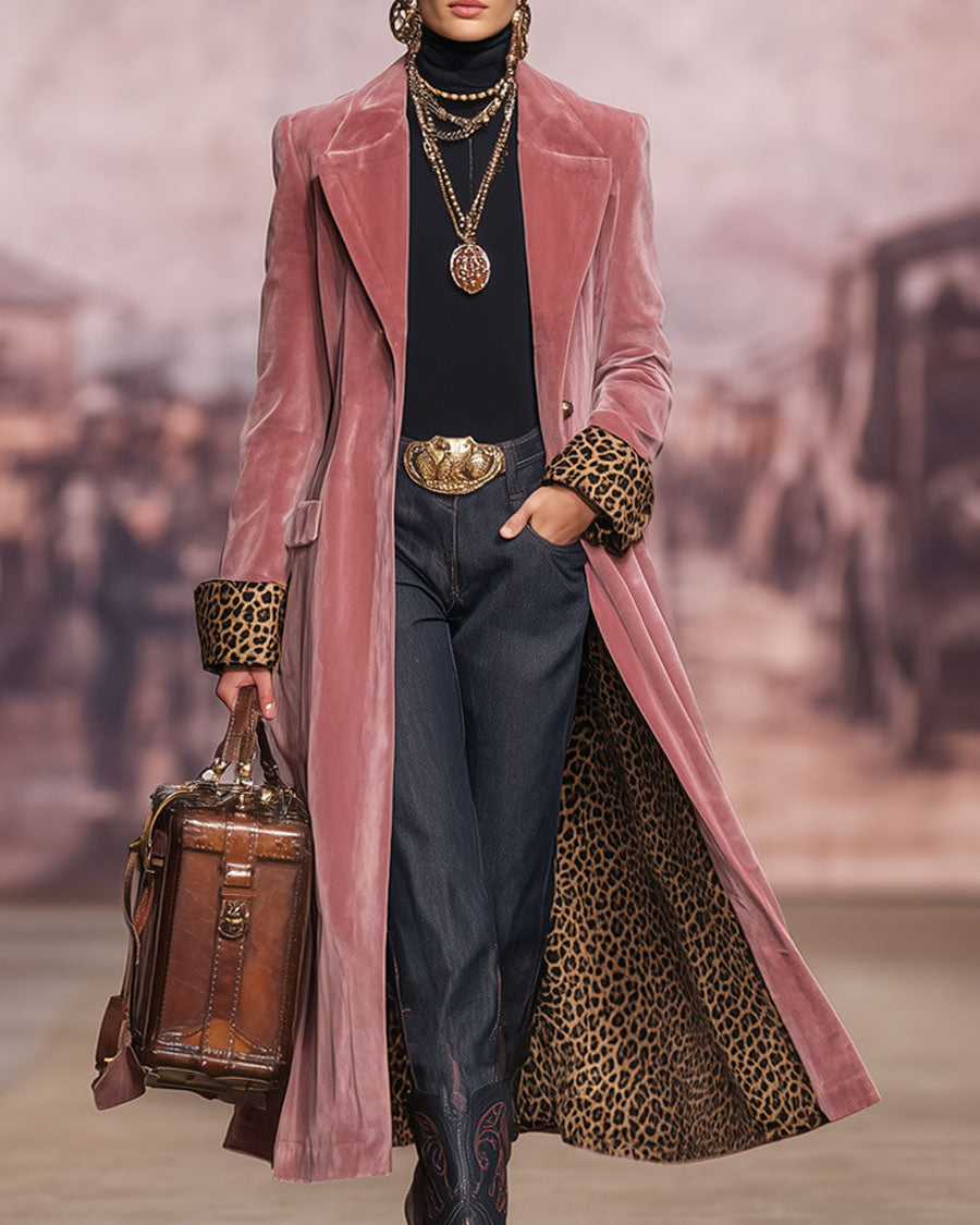 Arabella - Longline Tailored Velvet-Effect Coat