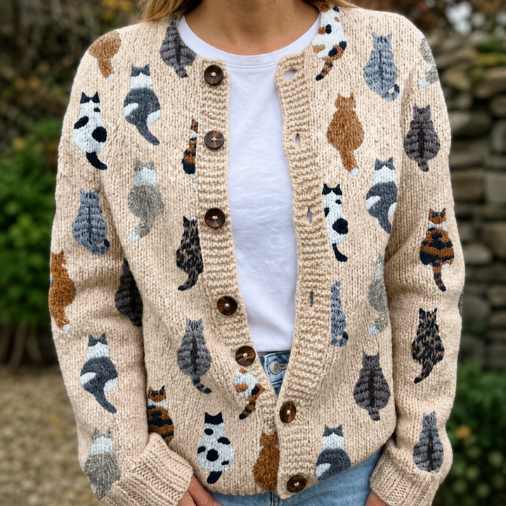 Marilyn | Cat Pattern Cardigan