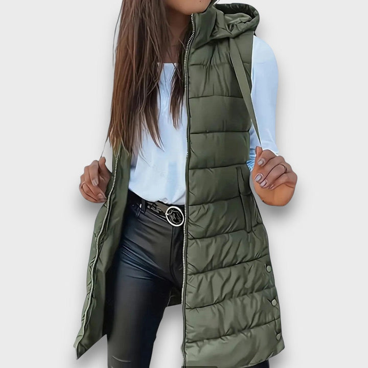 Kaira – Casual Sleeveless Quilted Gilet with Hood