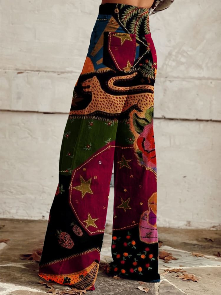 Olivia™ | Vintage Colourful Printed Wide Leg Pants