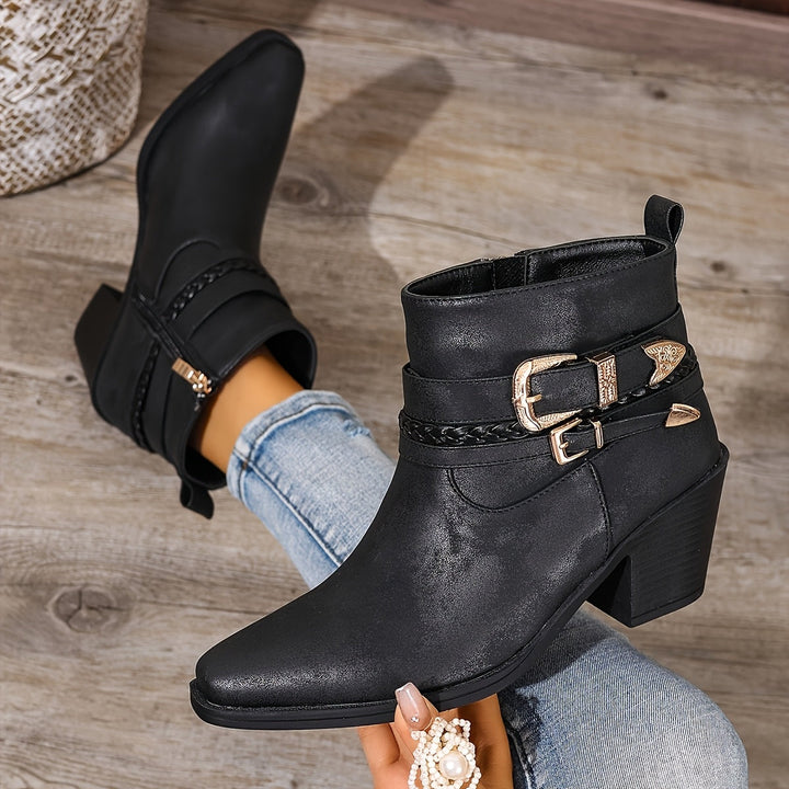 Cecilia™ | Buckle-Detail Heeled Ankle Boots
