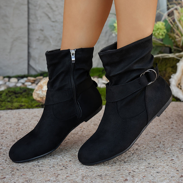 Mavis™ | Buckle-Detail Comfort Ankle Boots