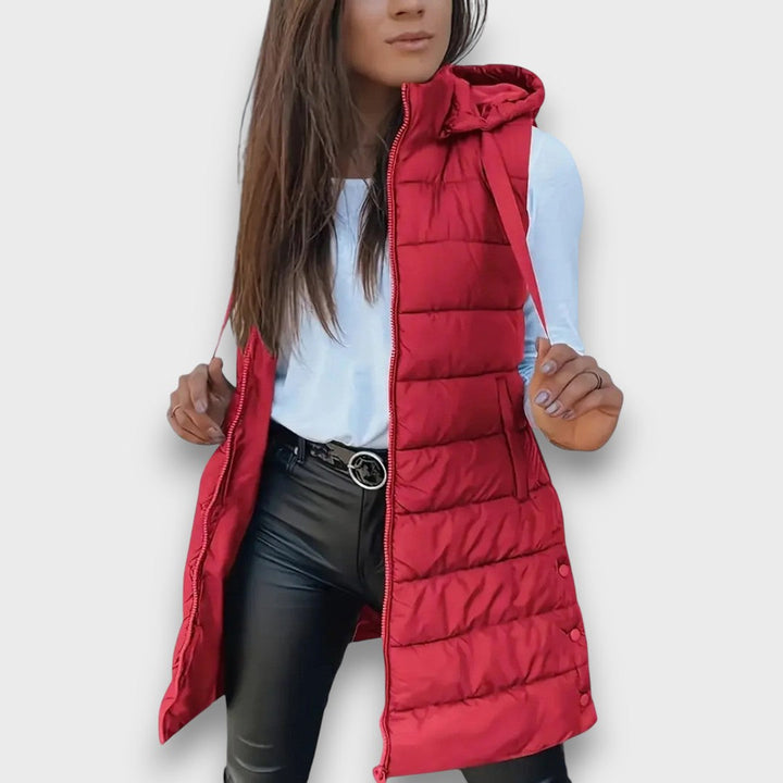 Kaira – Casual Sleeveless Quilted Gilet with Hood