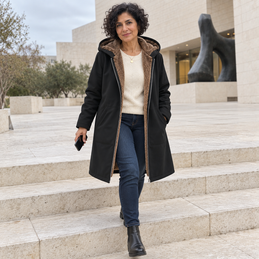 Evelyn™ | Cozy Lined Hooded Coat