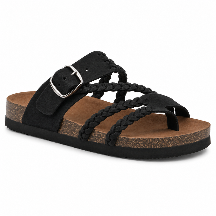 Hayleigh | Woven Cork Sandals