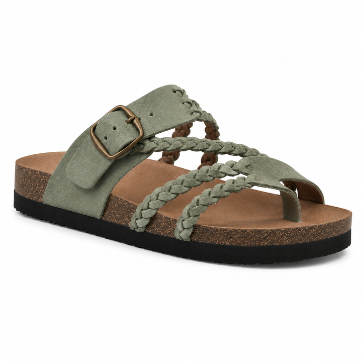 Hayleigh | Woven Cork Sandals