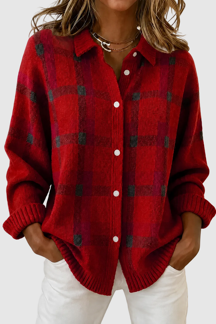 Lumi | Elegant Checked Cardigan