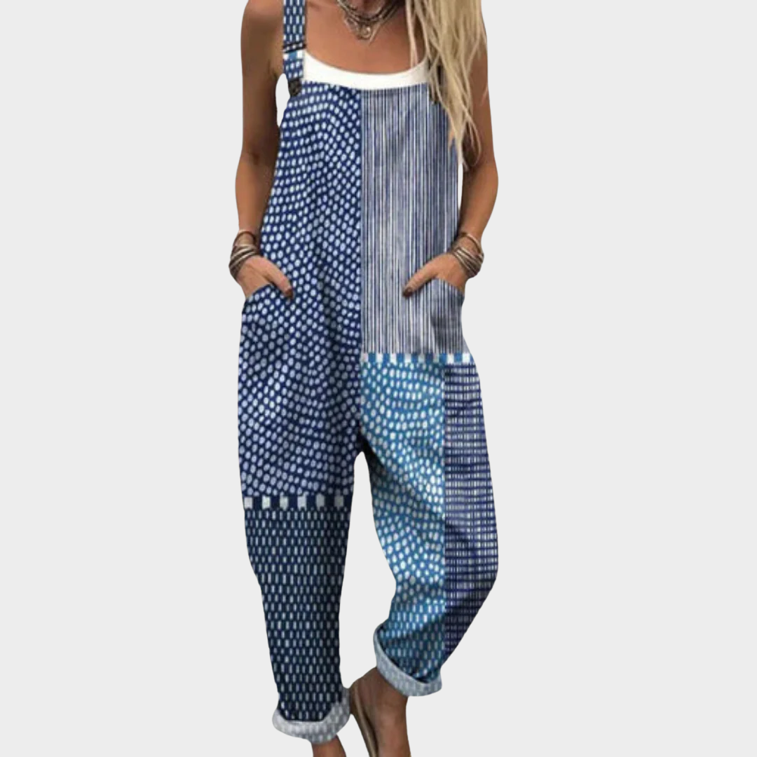 Wide-Leg Printed Jumpsuit