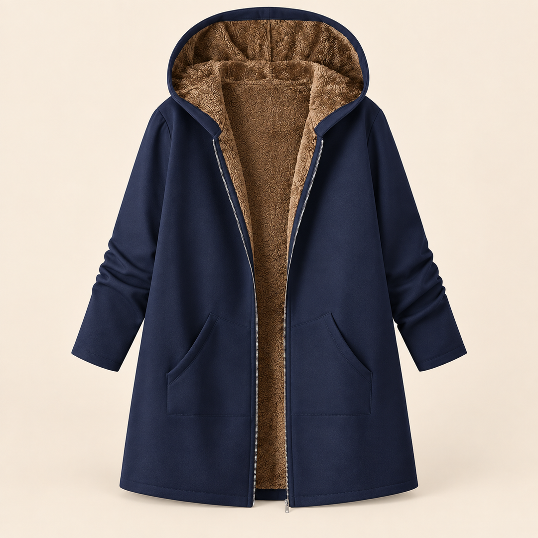 Evelyn™ | Cozy Lined Hooded Coat