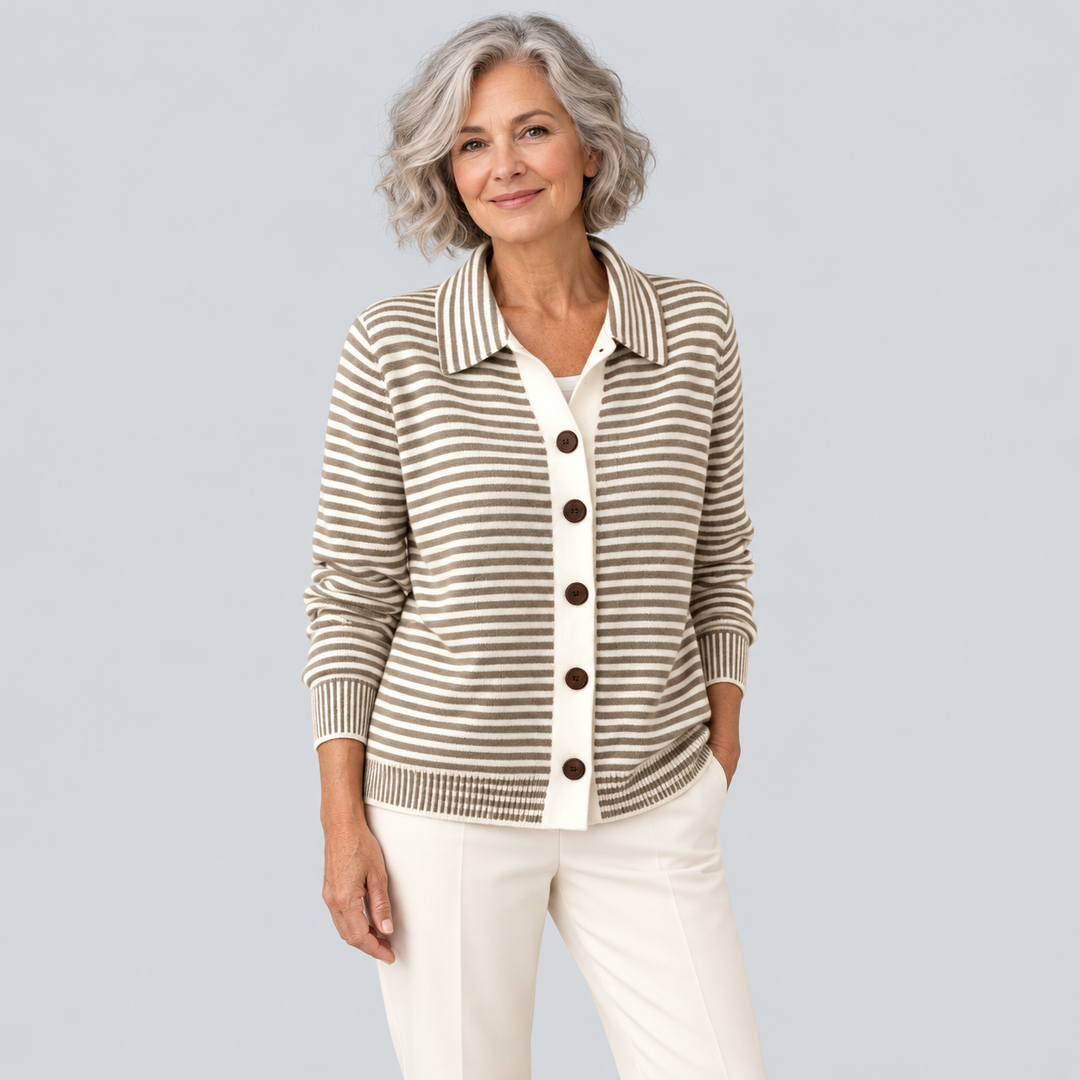 Nola™ Striped Button Cardigan