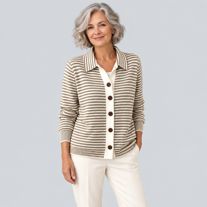 Nola™ Striped Button Cardigan