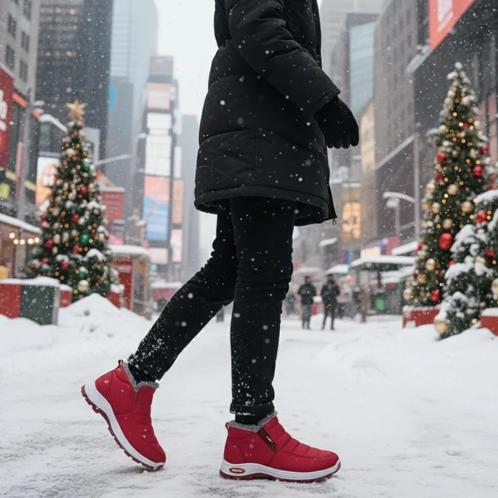 Sianna™ | Quilted Waterproof Slip-On Ankle Boots Red