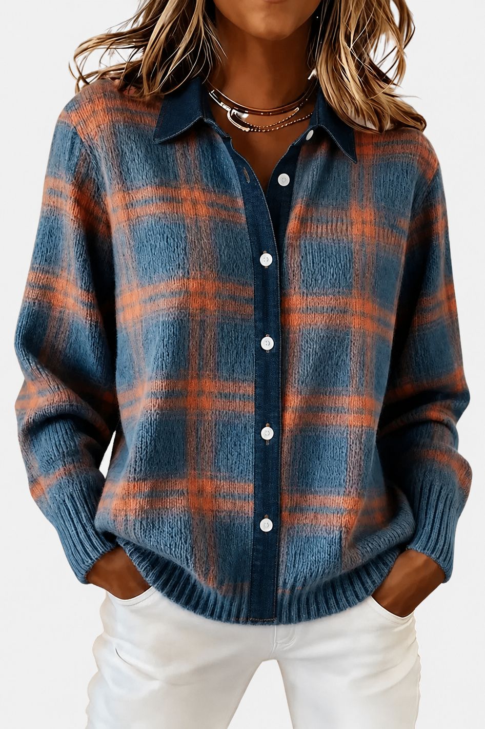 Lumi | Elegant Checked Cardigan