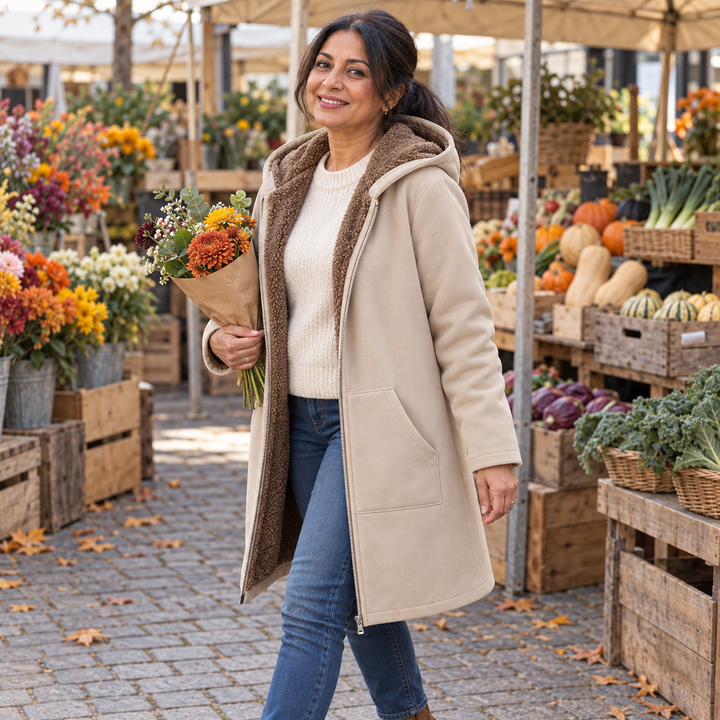 Evelyn™ | Cozy Lined Hooded Coat