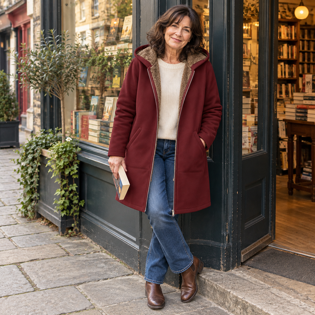 Evelyn™ | Cozy Lined Hooded Coat