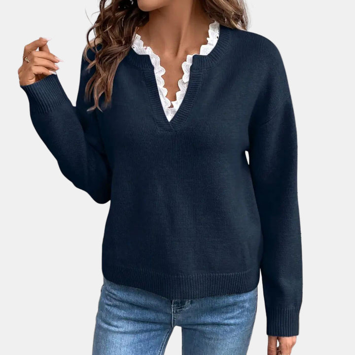 Rhea | Elegant Sweater with Lace Collar