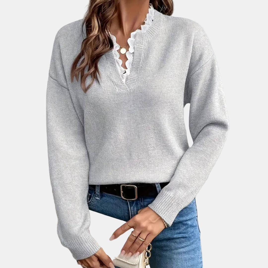 Rhea | Elegant Sweater with Lace Collar