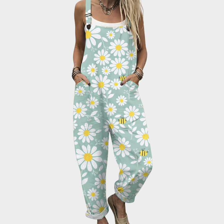 Comfortable Printed Jumpsuit with Wide Legs