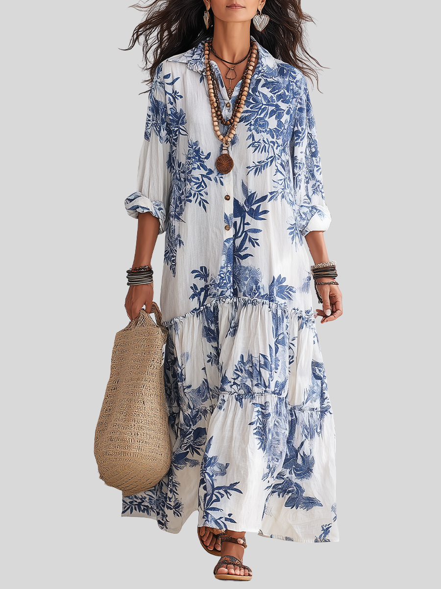 Pauline™ | Maxi Floral Dress & Lightweight