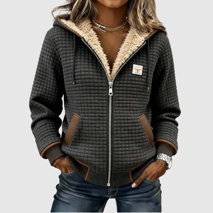 Silvana | Quilted Sherpa-Lined Coat with Hood