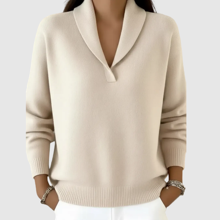 Antonine | V-Neck Shawl Effect Sweater